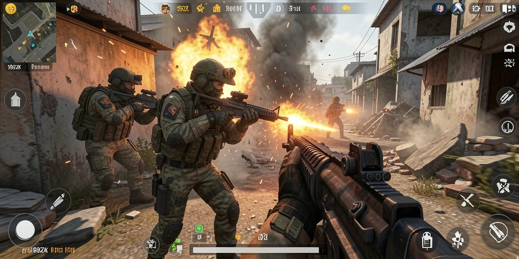 Gameplay intens dari 99ZK dengan aksi pertempuran yang mendebarkan.