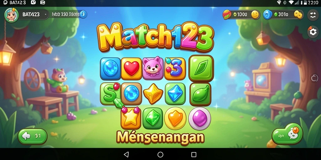 Gameplay seru BATA123 dengan kombinasi objek yang cerah.