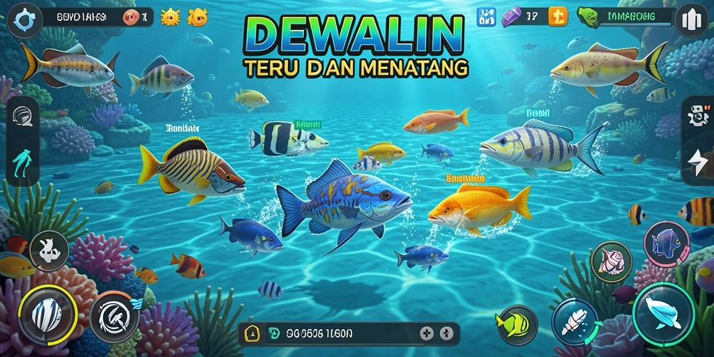 Gameplay seru DEWALIN menampilkan aksi menembak ikan yang menarik.