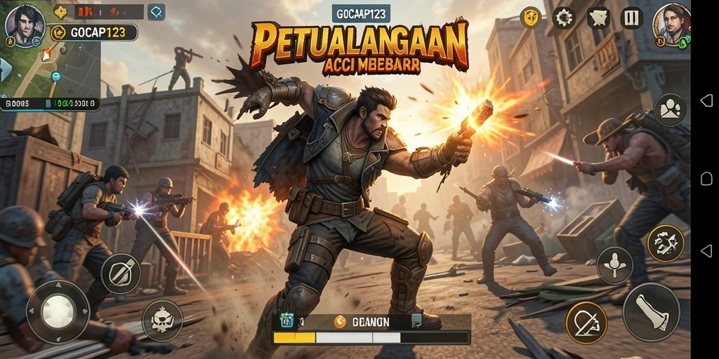 Tampilan gameplay GOCAP123 yang mendebarkan dan penuh aksi.
