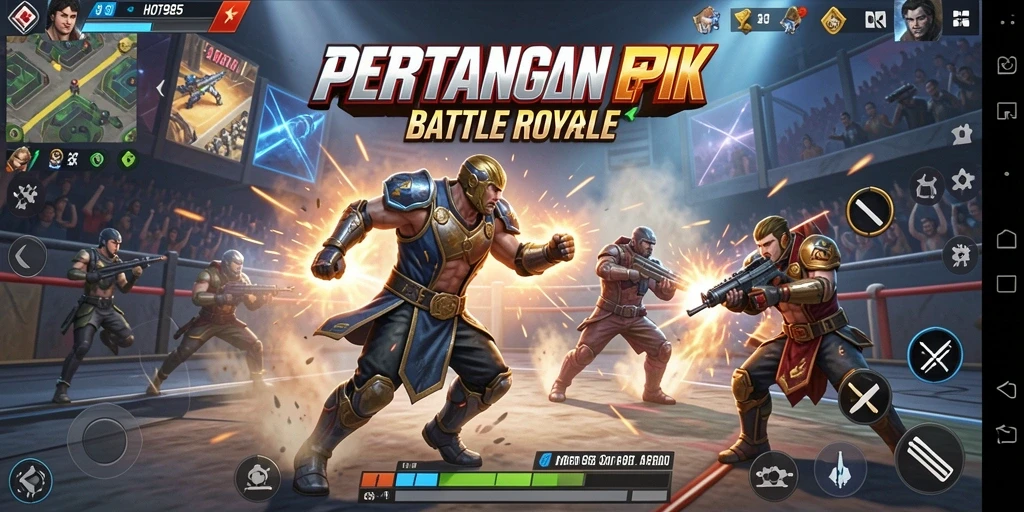 Tangkapan layar HOT985 menampilkan momen pertarungan Battle Royale yang mendebarkan.