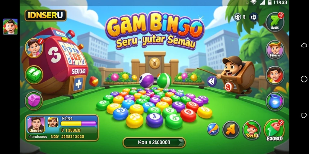 Screenshot utama IDNSERU menampilkan gameplay Bingo yang seru.