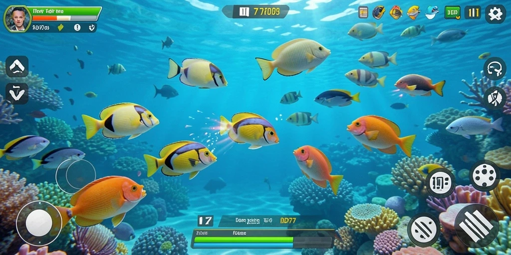 Tampilan menarik gameplay Tembak Ikan dalam IDR77.