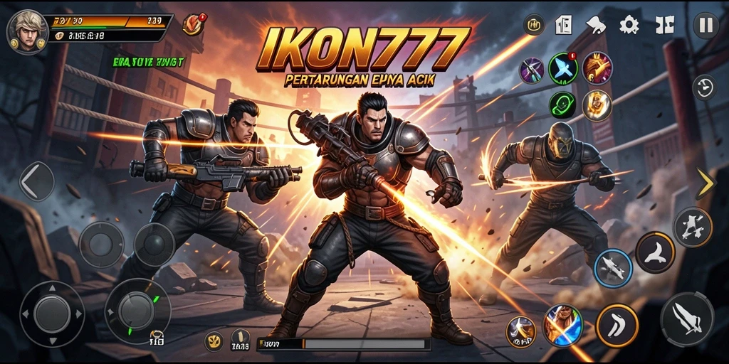 Tangkapan layar menunjukkan aksi mendebarkan dalam IKON777.