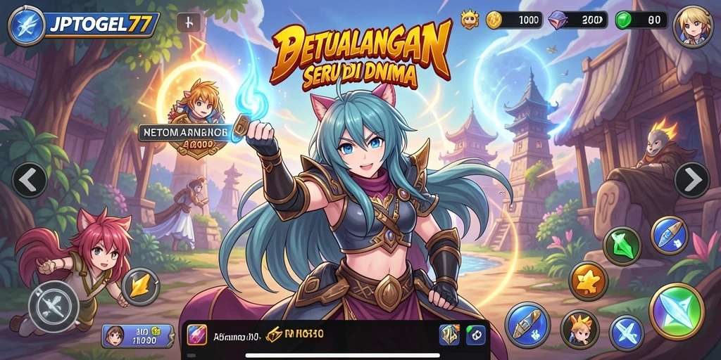 Tampilan menakjubkan dari gameplay <strong>JPTOGEL77</strong> yang penuh warna dan karakter menarik.