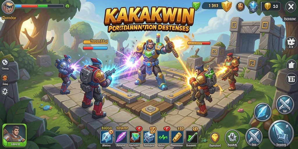 Tampilan gameplay KAKAKWIN yang mendebarkan dalam dunia Tower Defense.
