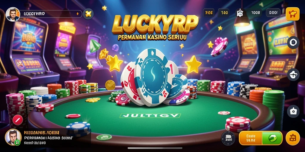 Tampilan menawan aplikasi LUCKYRP dengan gameplay Kasino yang menarik.