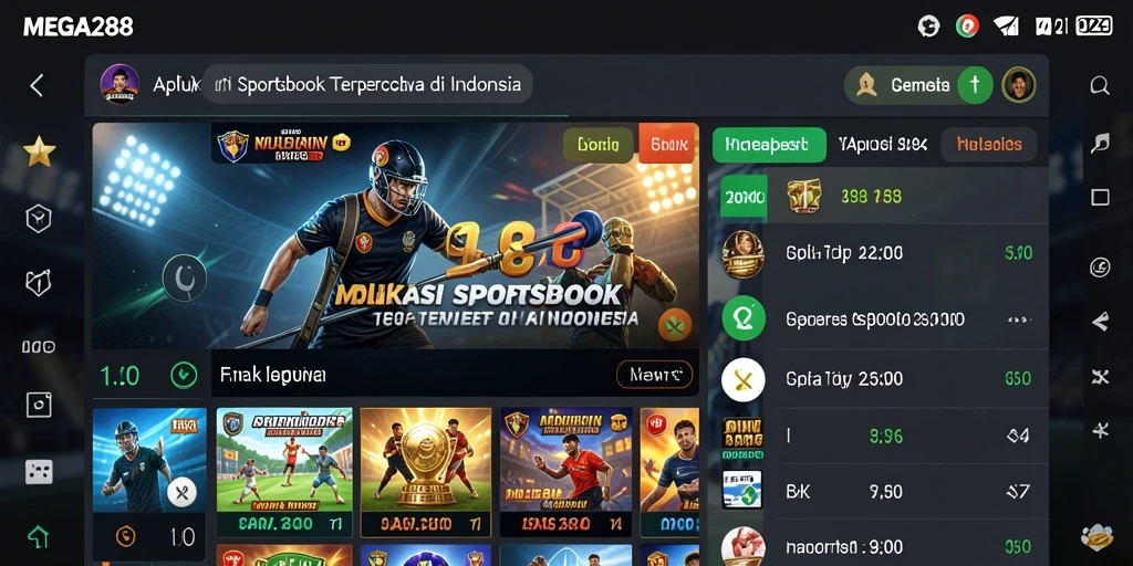 Tampilan antarmuka utama MEGA288 yang menarik untuk taruhan olahraga.