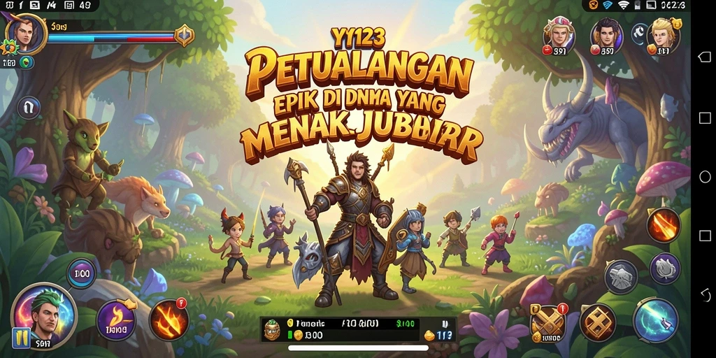 Tangkapan layar utama YY123 menampilkan aksi petualangan yang mendebarkan.